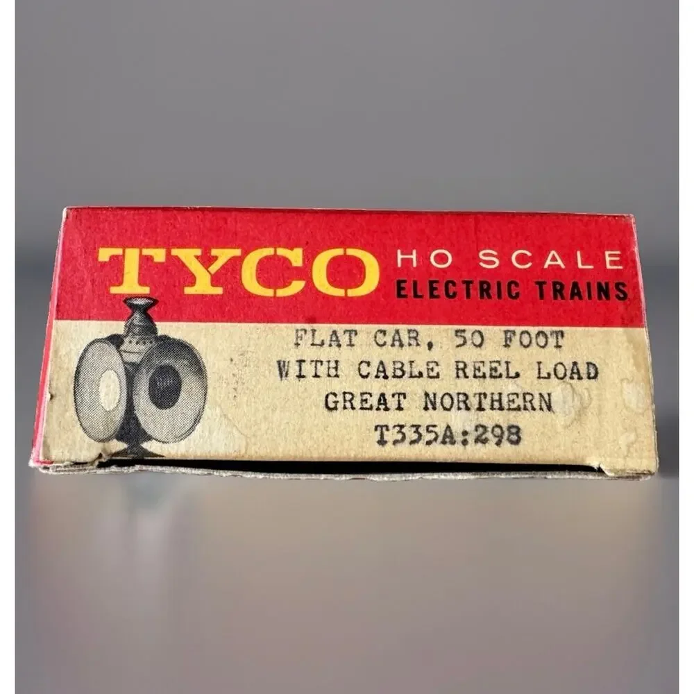 Vintage TYCO HO Scale Great Northern Flat Car Cable Reel Load T335A:298 w/ Box